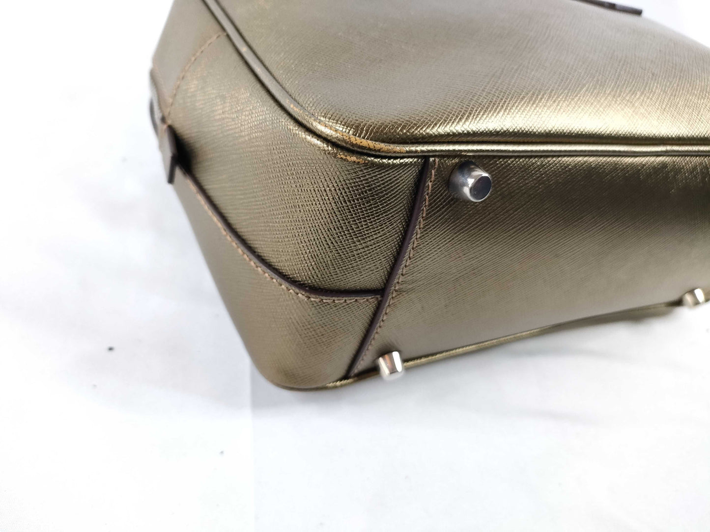 PRADA Saffiano Lux BN1113 Handbag Gold Handbag