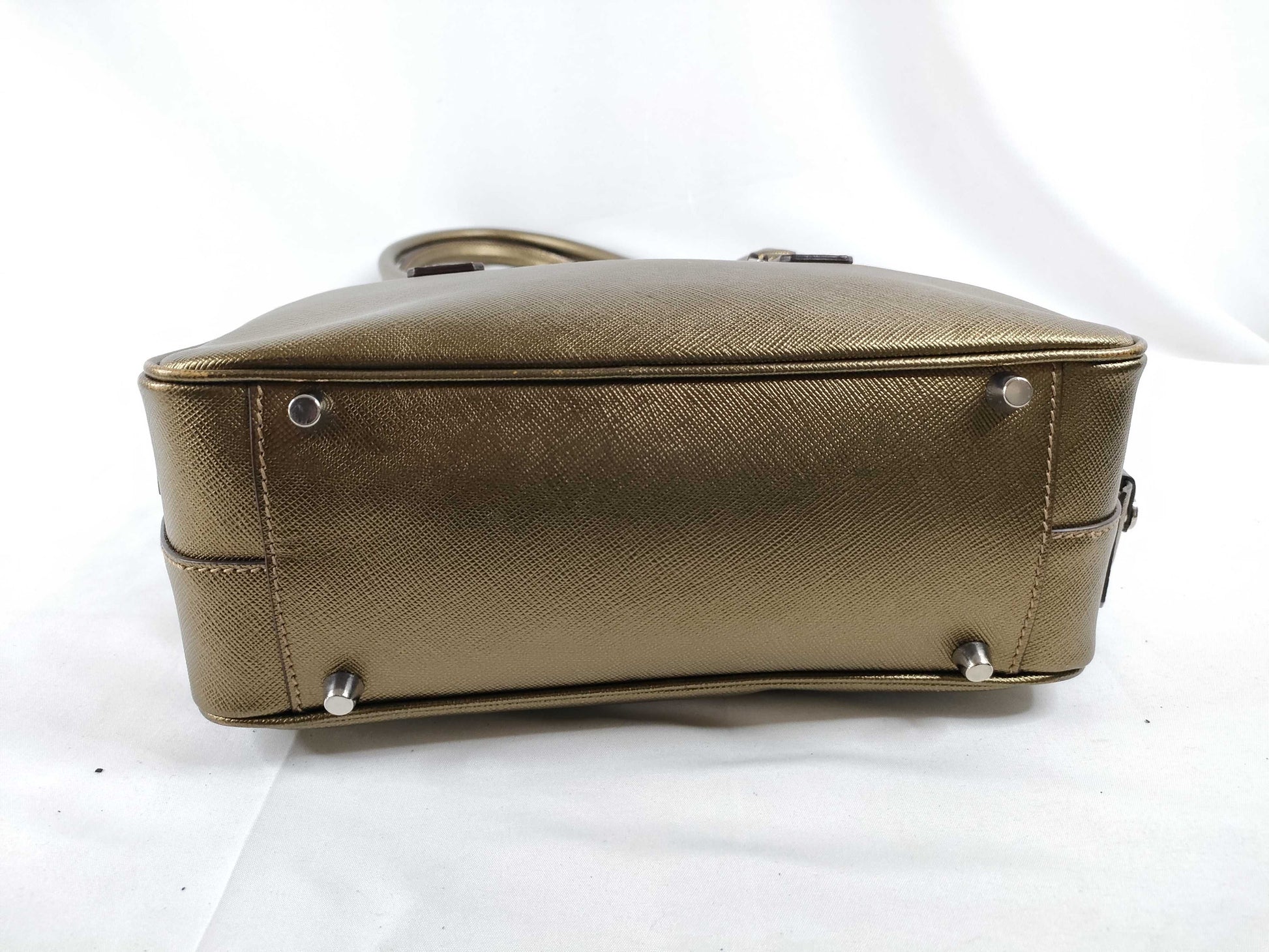 PRADA Saffiano Lux BN1113 Handbag Gold Handbag