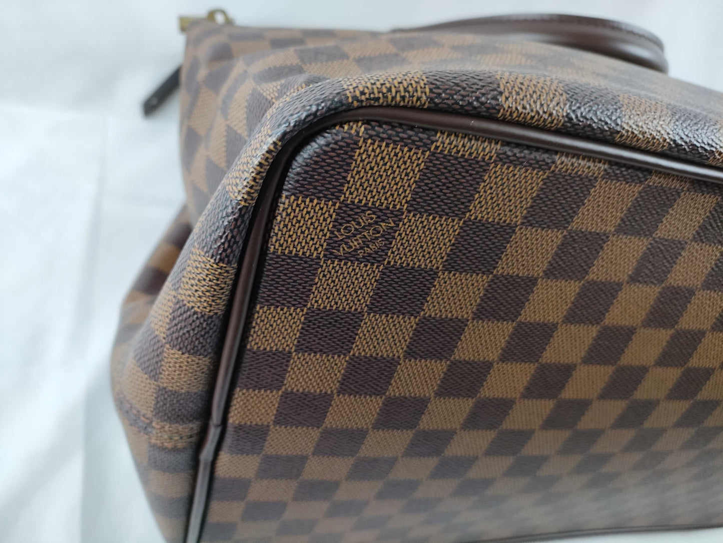 LOUIS VUITTON Damier Greenwich PM Handbag N41165/AR0016 with Name Tag and Box