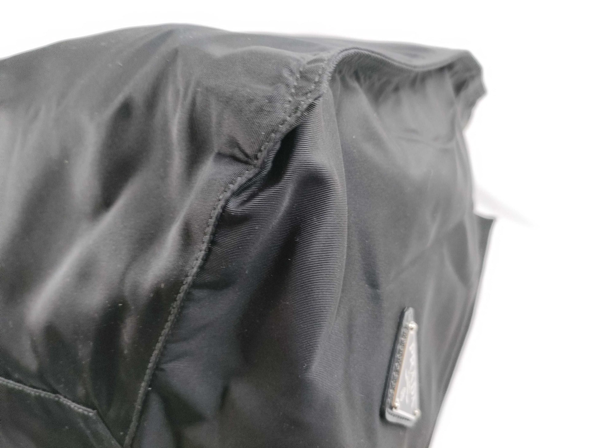 PRADA Tessuto Nylon and Leather Tote Bag, Black, VA1001