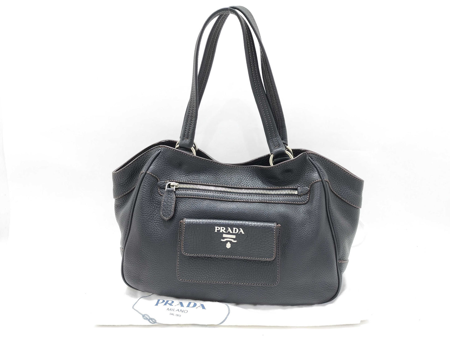 PRADA Vitello Tote Bag, Black