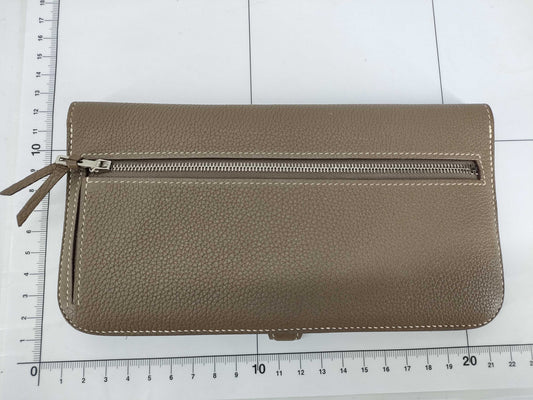 HERMES Dogon GM Etoupe X Stamped Wallet