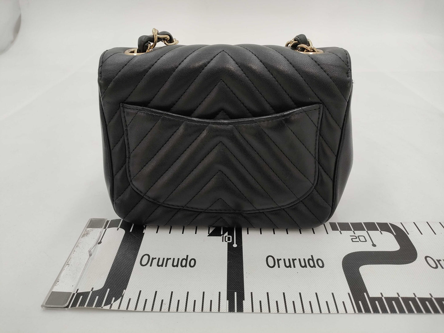 CHANEL CHANEL Matelasse Mini Lambskin Chevron Shoulder Bag with GD Hardware A35200