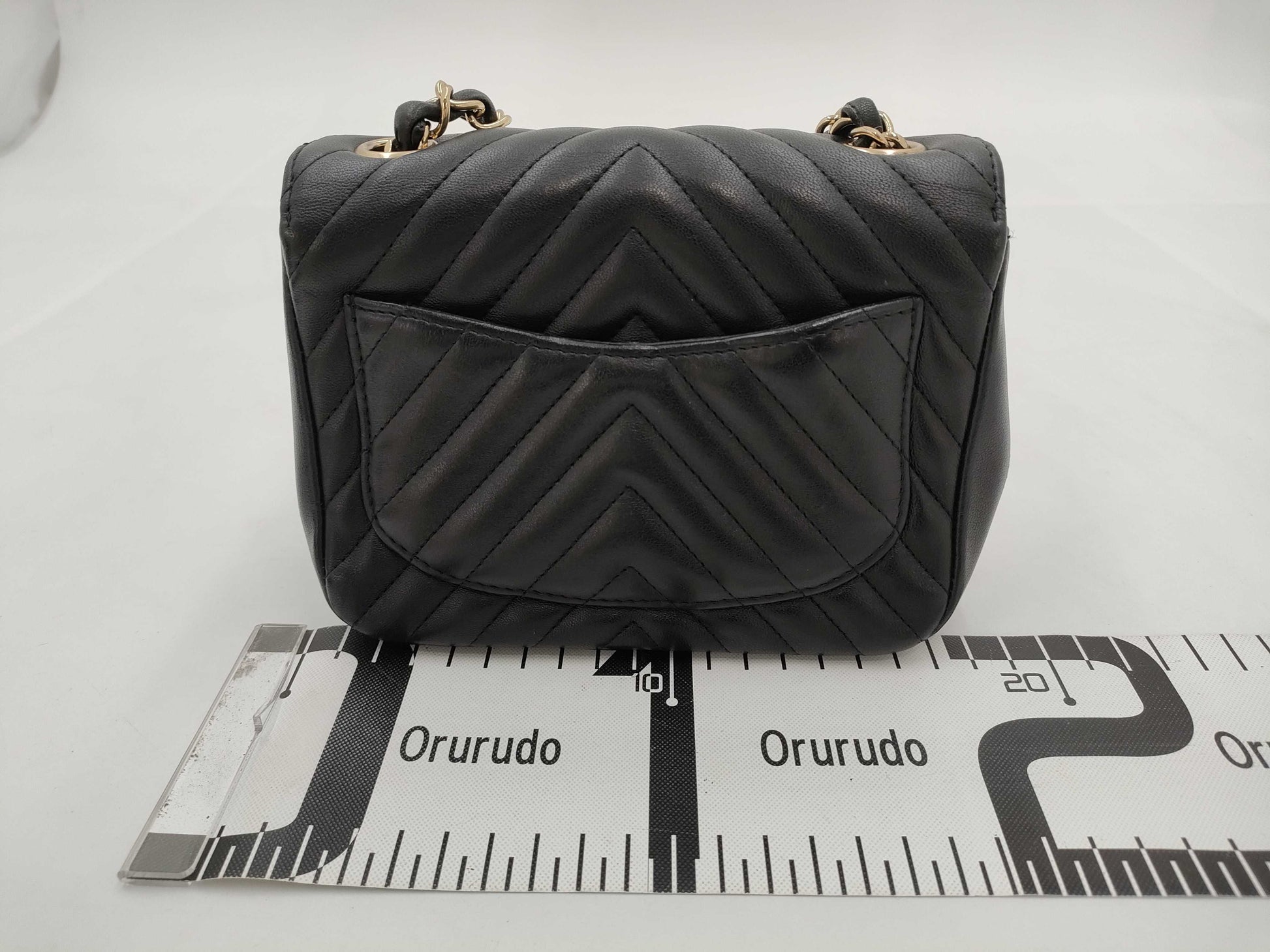 CHANEL CHANEL Matelasse Mini Lambskin Chevron Shoulder Bag with GD Hardware A35200