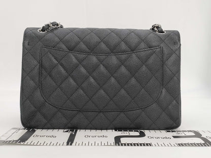 CHANEL CHANEL Matelasse 30 Classic Caviar Leather Shoulder Bag with Silver Hardware A58600