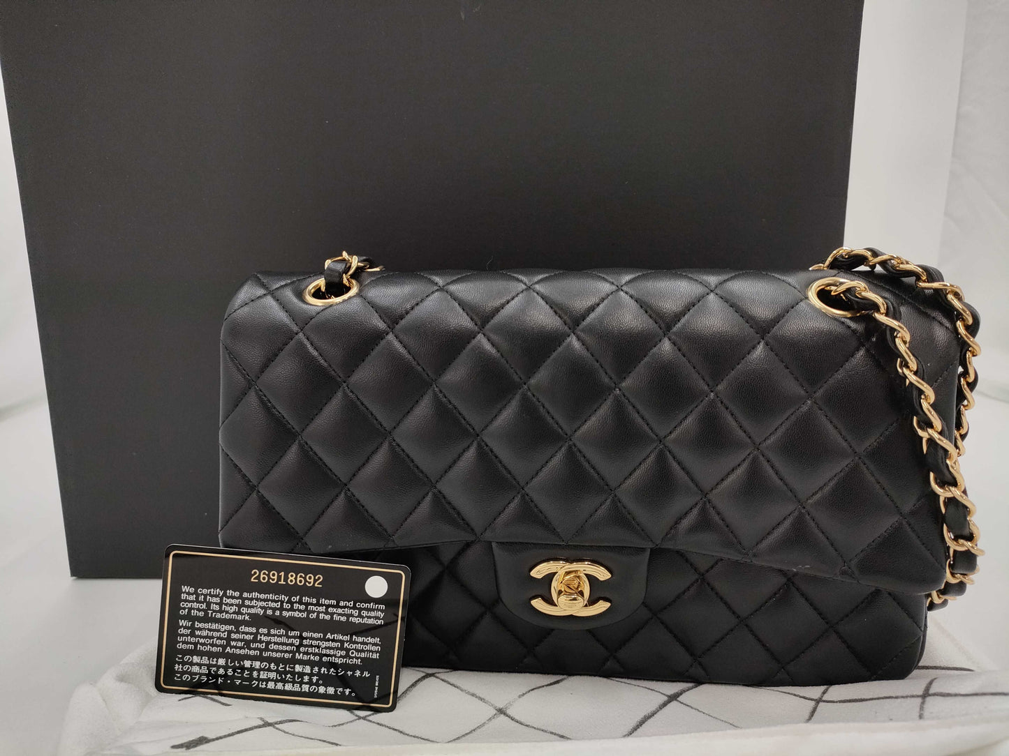CHANEL CHANEL Matelasse 25 Classic Lambskin Shoulder Bag with Gold Hardware A01112
