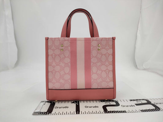 COACH Signature Dempsey Tote 22 True Pink CQ878 Handbag