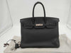 HERMES Birkin 35 Togo Black Silver Hardware Z Stamp Handbag