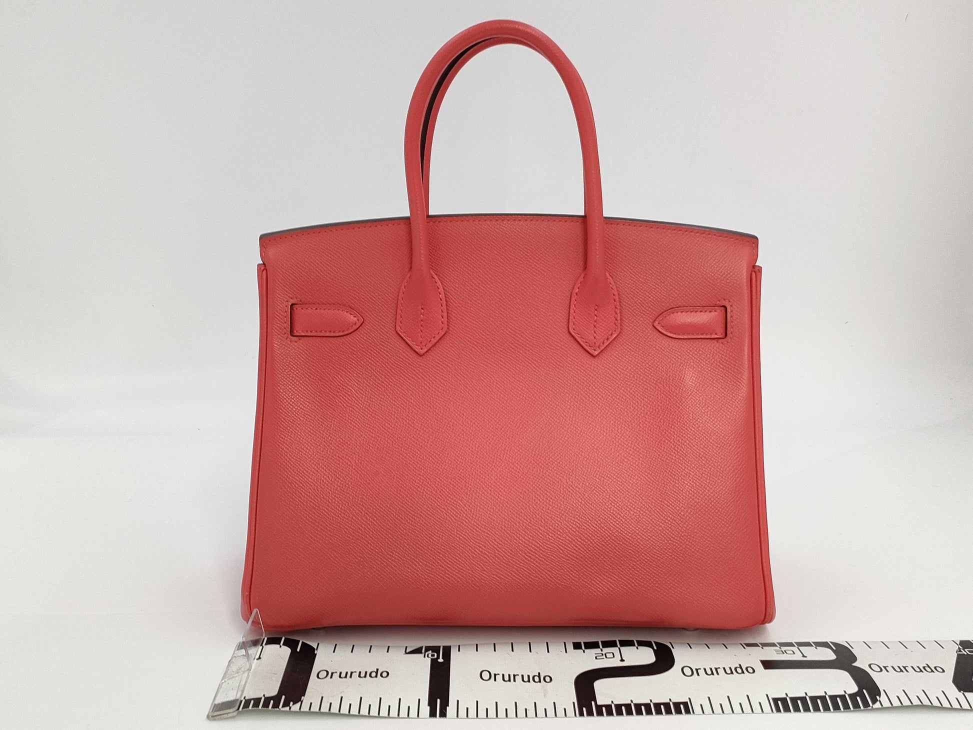 HERMES Birkin 30 Epsom Leather Rose Jaipur Handbag with Stamped Silver Hardware