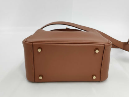 HERMES Lindy Mini Touch Swift Leather Shoulder Bag in Alligator Leather with Gold GD Hardware and B Stamp