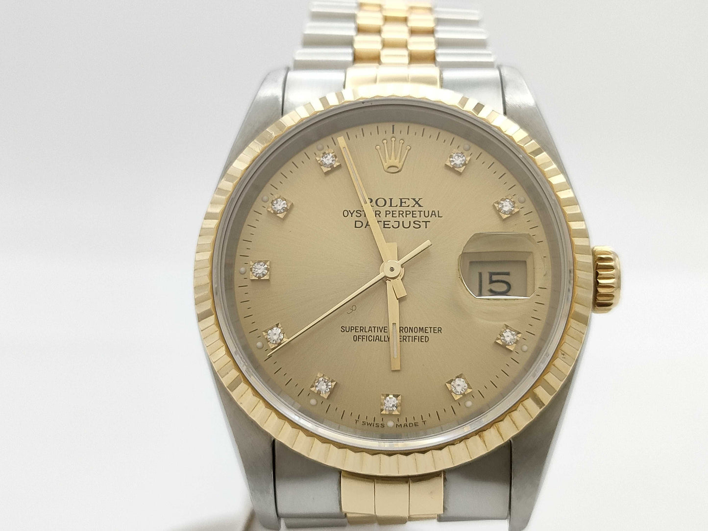 ROLEX 16233G X312445 Champagne Dial Boys' Watch