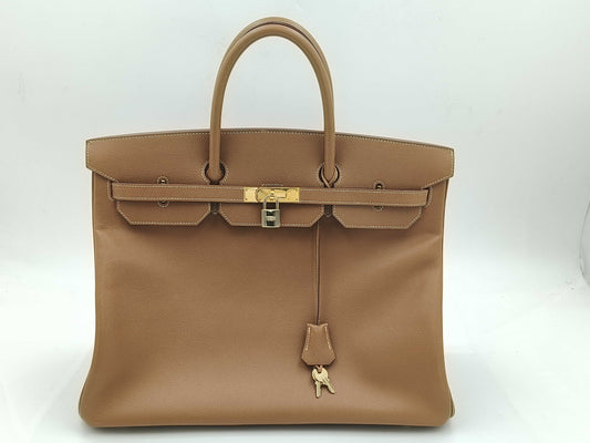 HERMES Birkin 40 Couchvel Handbag with B Stamp