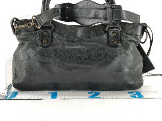 BALENCIAGA Giant City Black Leather 103208 Accessories; Storage Bag Handbag