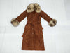 Yves Saint Laurent Lamb Leather Sheepskin Fur Fur Suede Coat Size M Dress