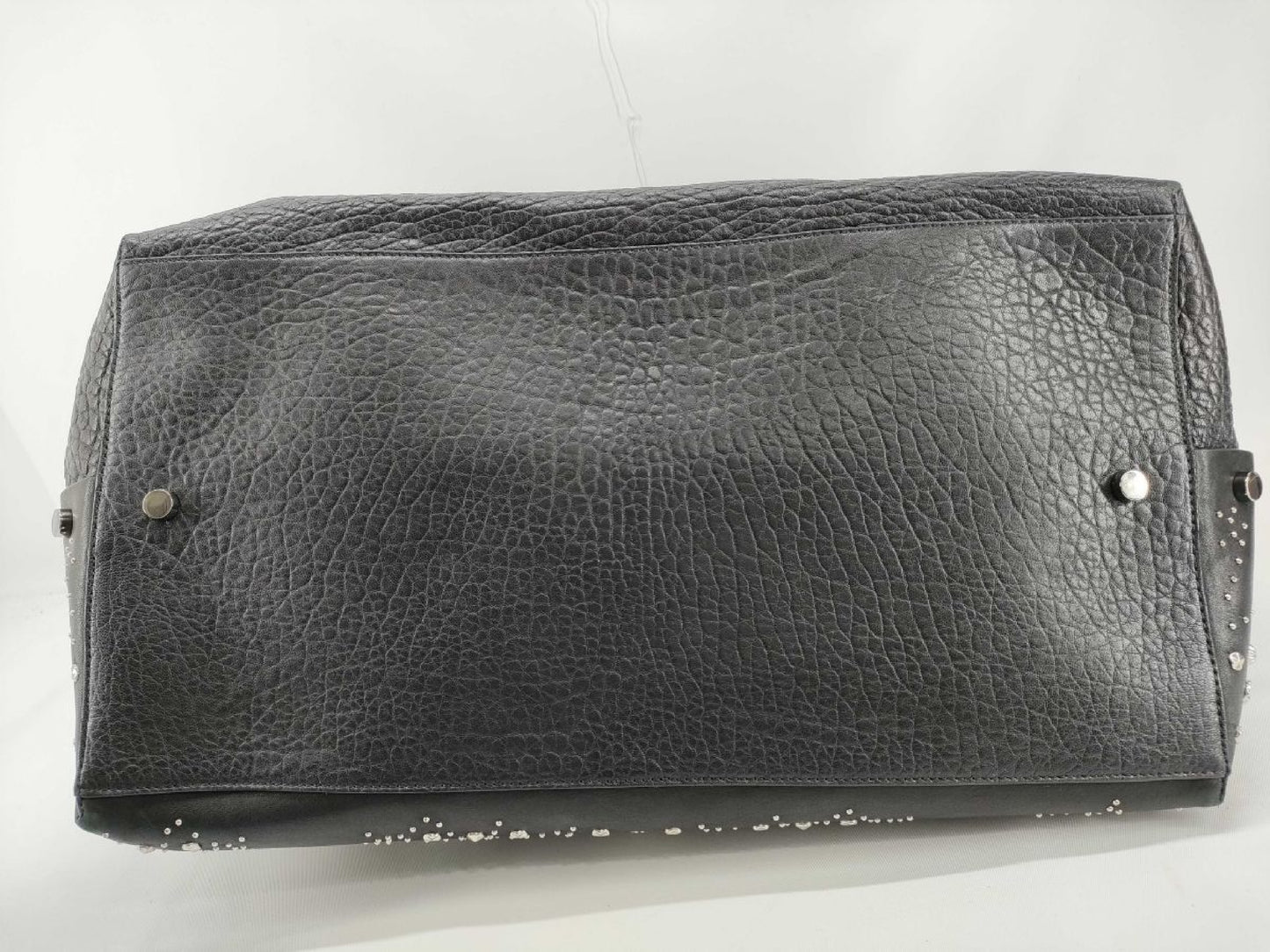 JIMMY CHOO JIMMY CHOO JIMMY CHOO Star Studs Twisted East Waist Calf Leather Tote Bag Black Tote Bag