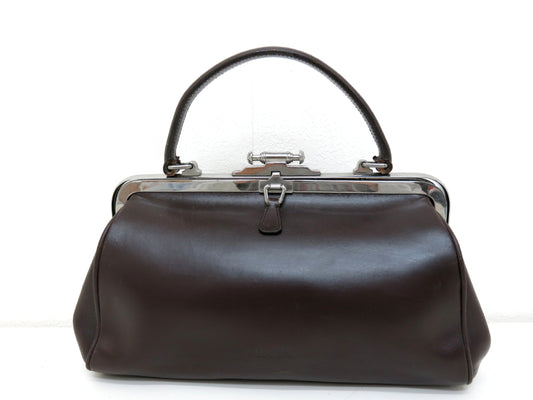 PRADA PRADA Prada Leather Handbag Mouth Brown Handbag