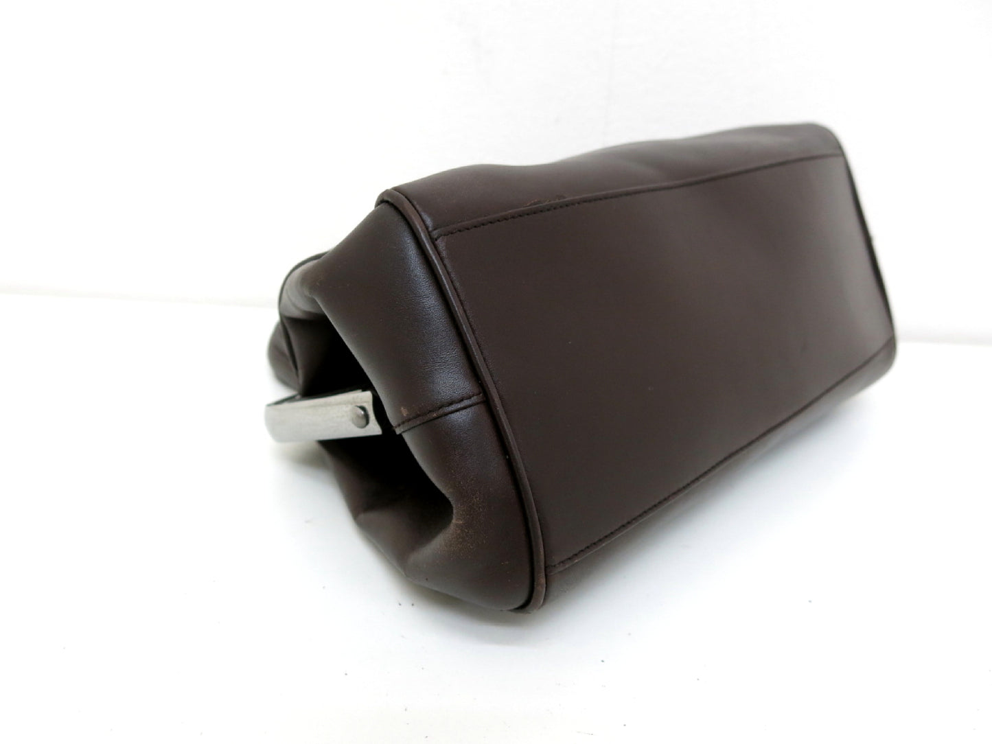 PRADA PRADA Prada Leather Handbag Mouth Brown Handbag