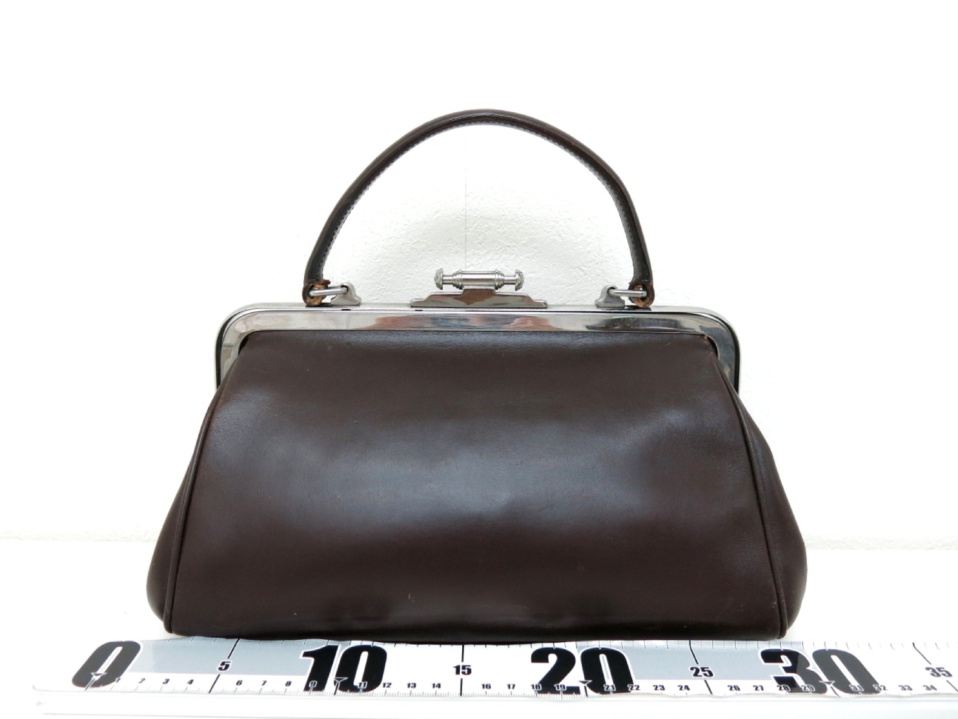 PRADA PRADA Prada Leather Handbag Mouth Brown Handbag