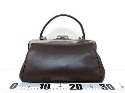 PRADA PRADA Prada Leather Handbag Mouth Brown Handbag