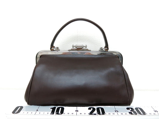 PRADA PRADA Prada Leather Handbag Mouth Brown Handbag