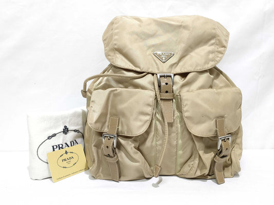 PRADA Nylon PRADA Backpack Beige Nylon Backpack