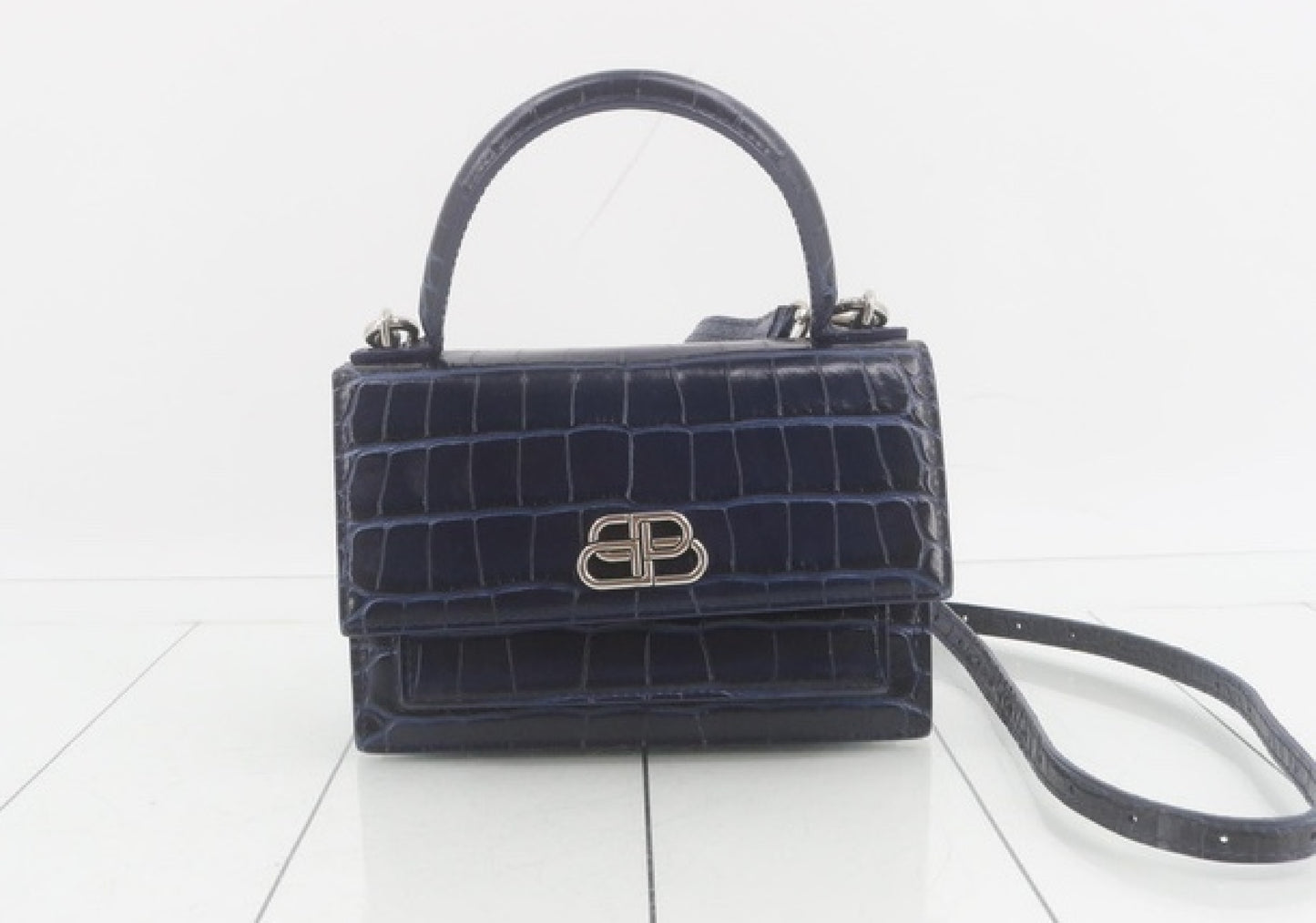 BALENCIAGA Bag Sharp XS Croco-Embossed Storage Bag Shoulder Bag