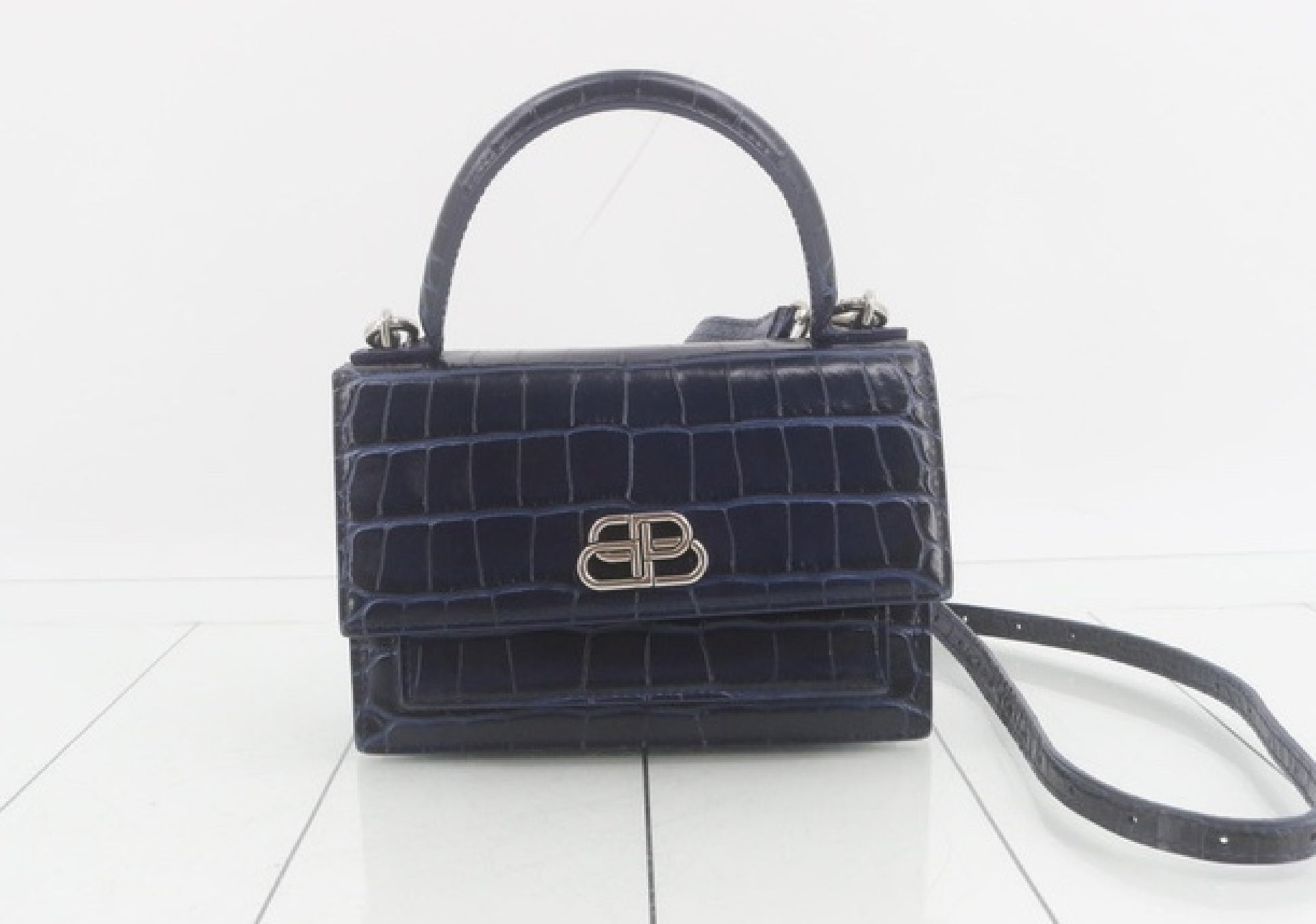 BALENCIAGA Bag Sharp XS Croco-Embossed Storage Bag Shoulder Bag