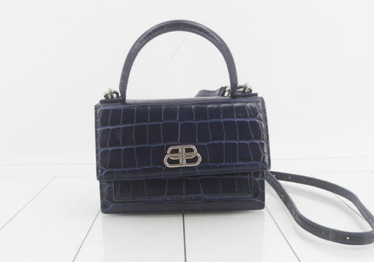 BALENCIAGA Bag Sharp XS Croco-Embossed Storage Bag Shoulder Bag