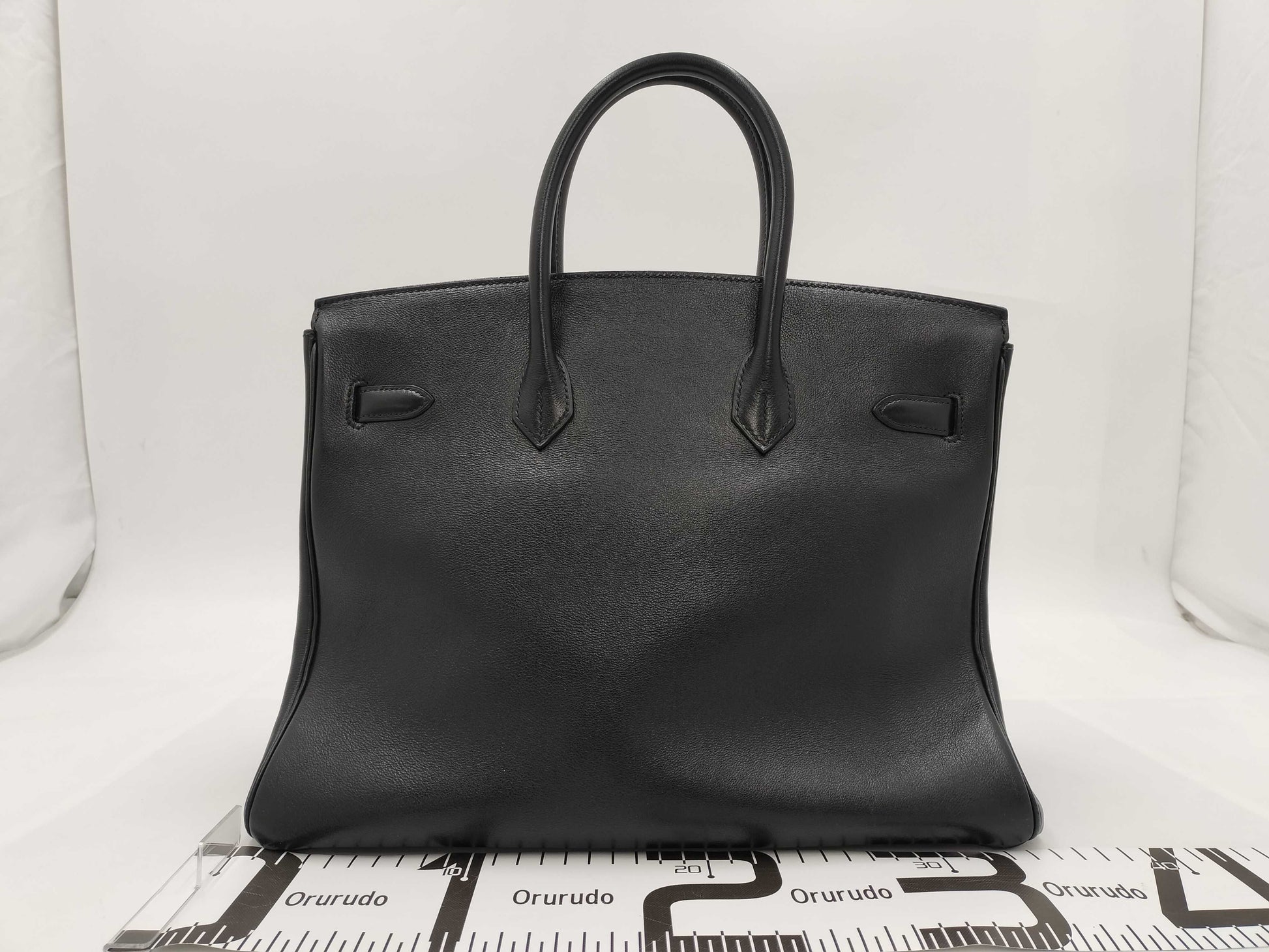 HERMES Birkin 35 Black Gold Fittings ○Y Handbag