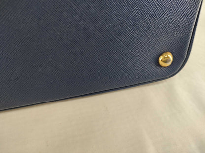 PRADA PRADA Saffiano Leather Handbag Blue Strap Dust Bag Handbag