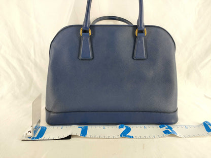 PRADA PRADA Saffiano Leather Handbag Blue Strap Dust Bag Handbag