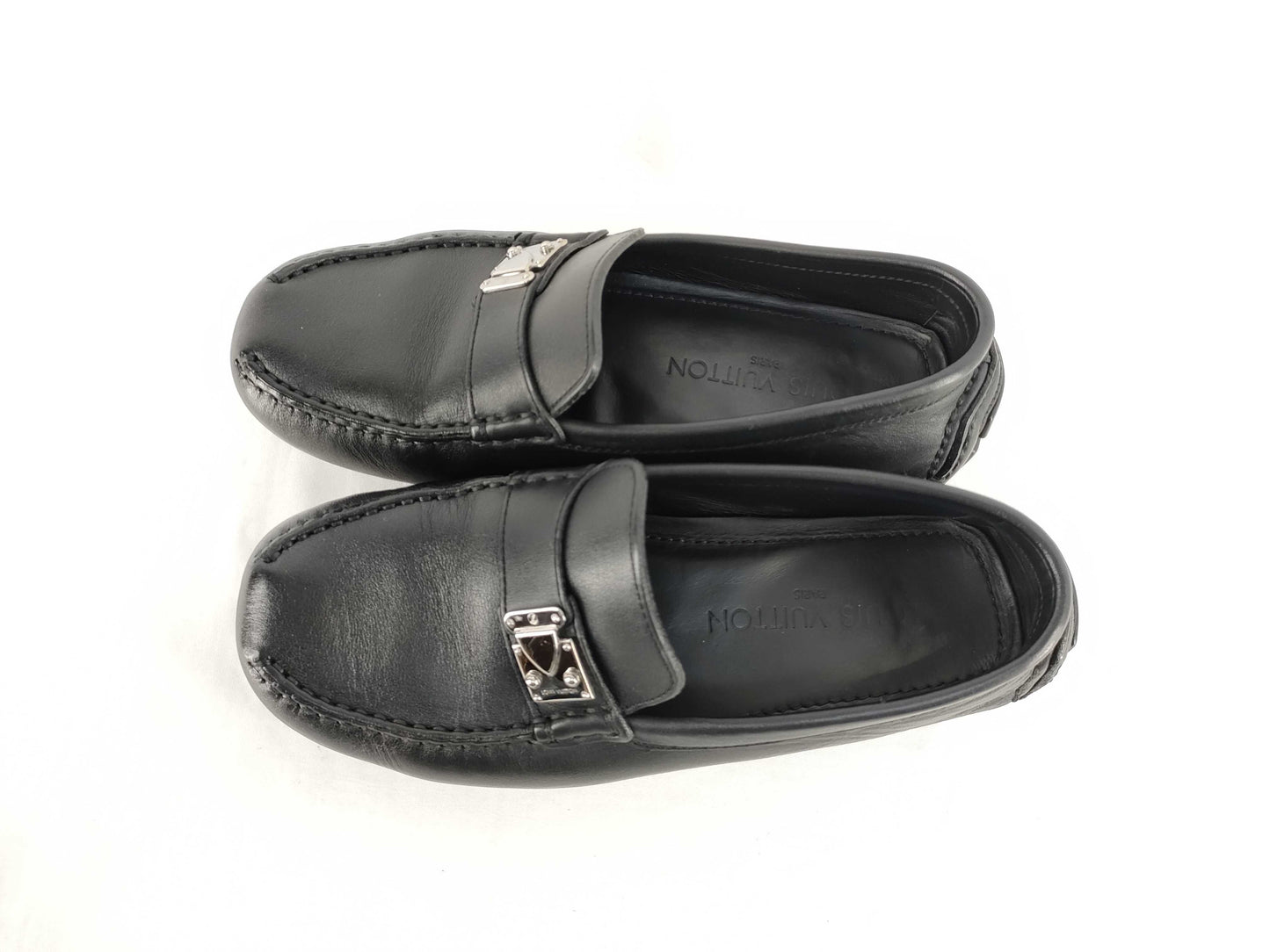 LOUIS VUITTON LOUIS VUITTON driving shoes, black leather, silver hardware, other shoes