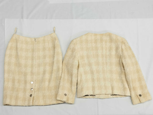 CHANEL 96P Collarless Tweed Jacket Skirt Set P07019V04715 #38 Other Apparel