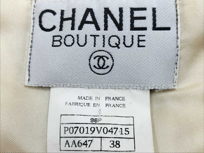 CHANEL 96P Collarless Tweed Jacket Skirt Set P07019V04715 #38 Other Apparel