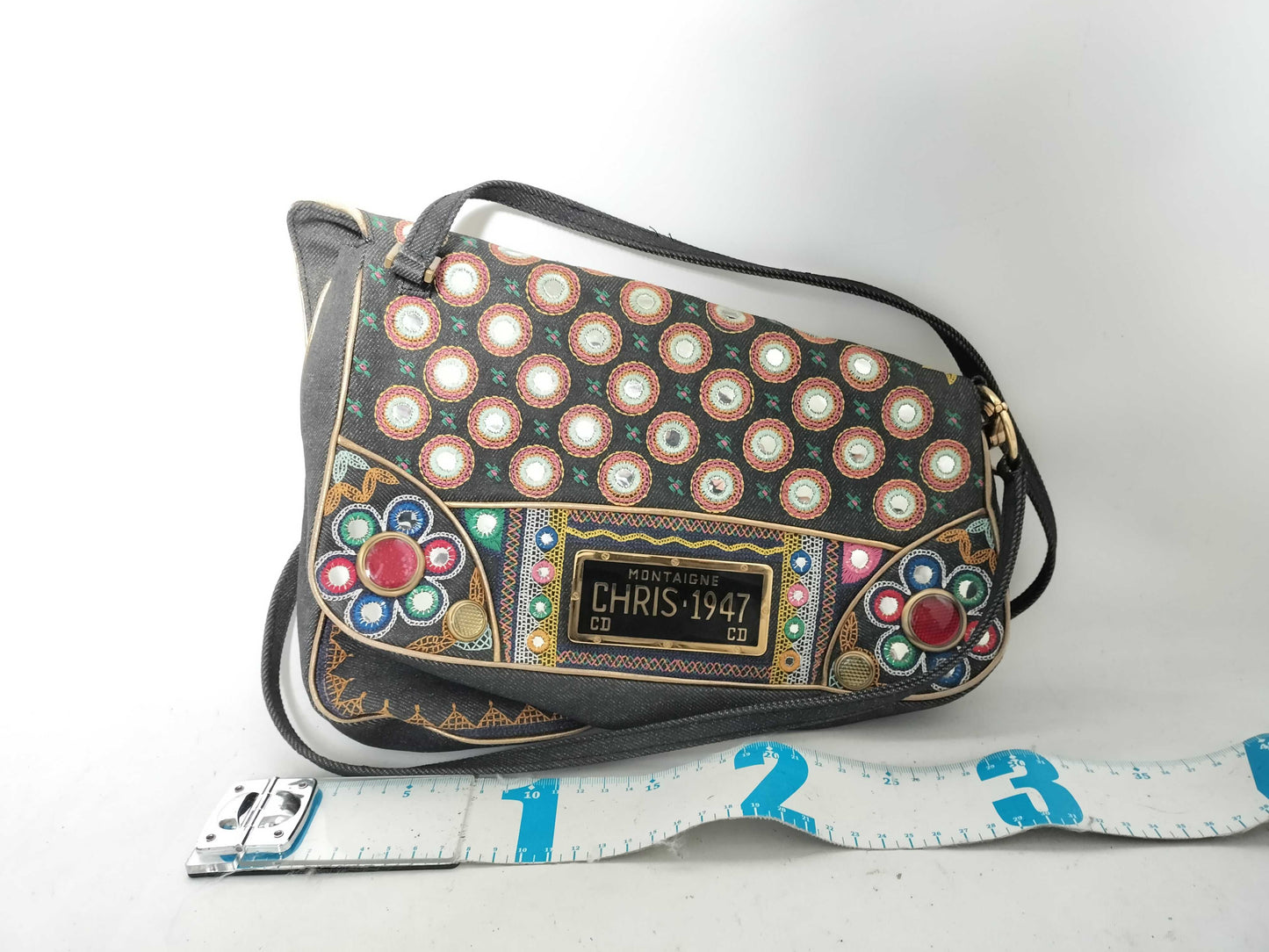 Dior Christian Dior Montaigne Chris Denim 1947 Shoulder Bag