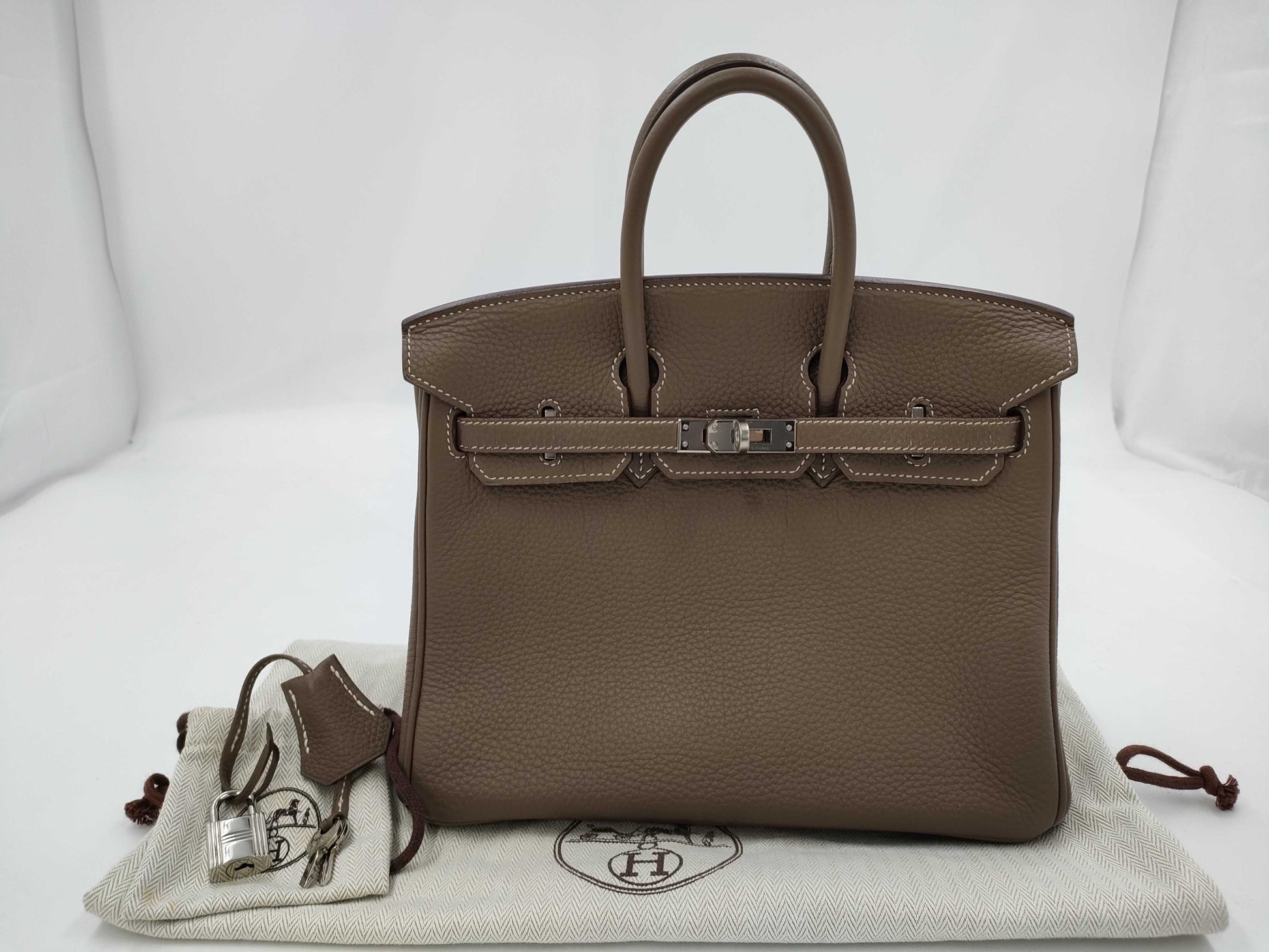 HERMES Birkin 25 Togo Etupe SV Hardware □R Engraved Handbag