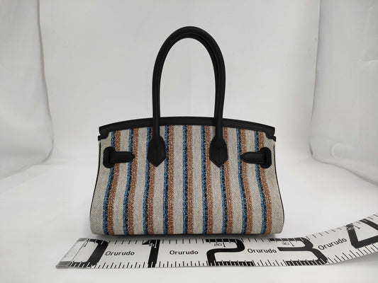 HERMES Birkin Shoulder Light 29 Couverture Vosswift Toile Ash Black SV Fittings K-Engraved Bag