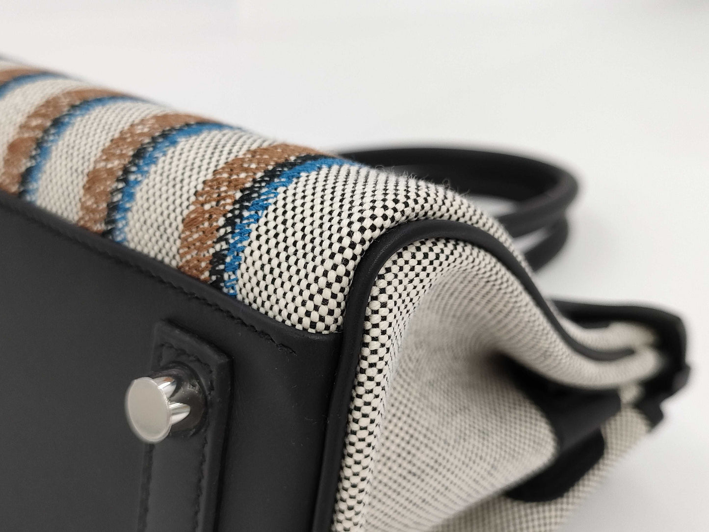 HERMES Birkin Shoulder Light 29 Couverture Vosswift Toile Ash Black SV Fittings K-Engraved Bag