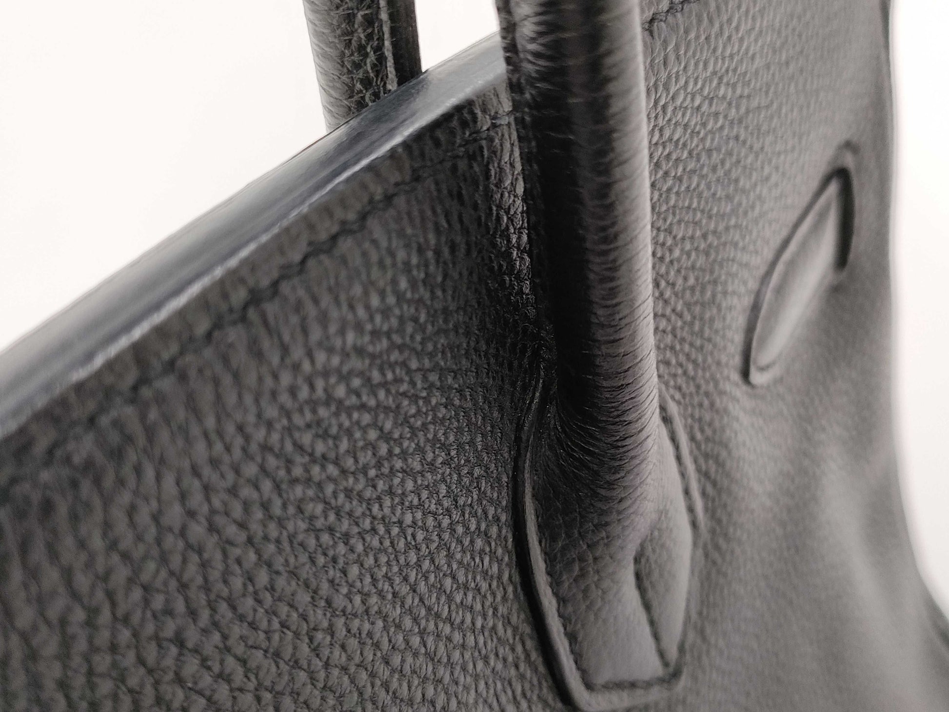 HERMES Birkin 30 Togo Black SV Fittings □L Handbag