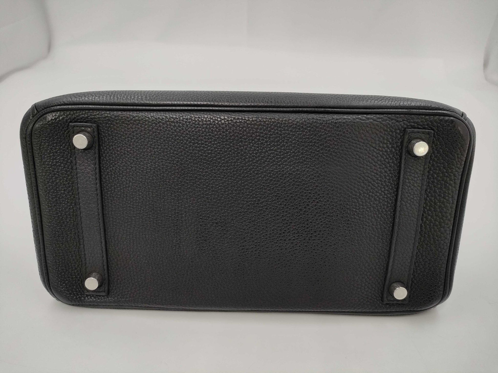 HERMES Birkin 30 Togo Black SV Fittings □L Handbag