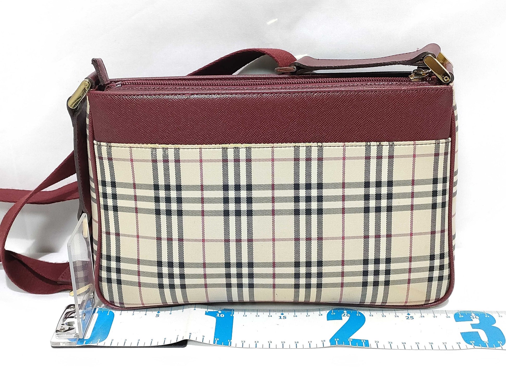 BURBERRY Nova Check Red Shoulder Bag