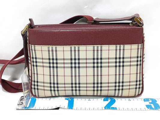 BURBERRY Nova Check Red Shoulder Bag