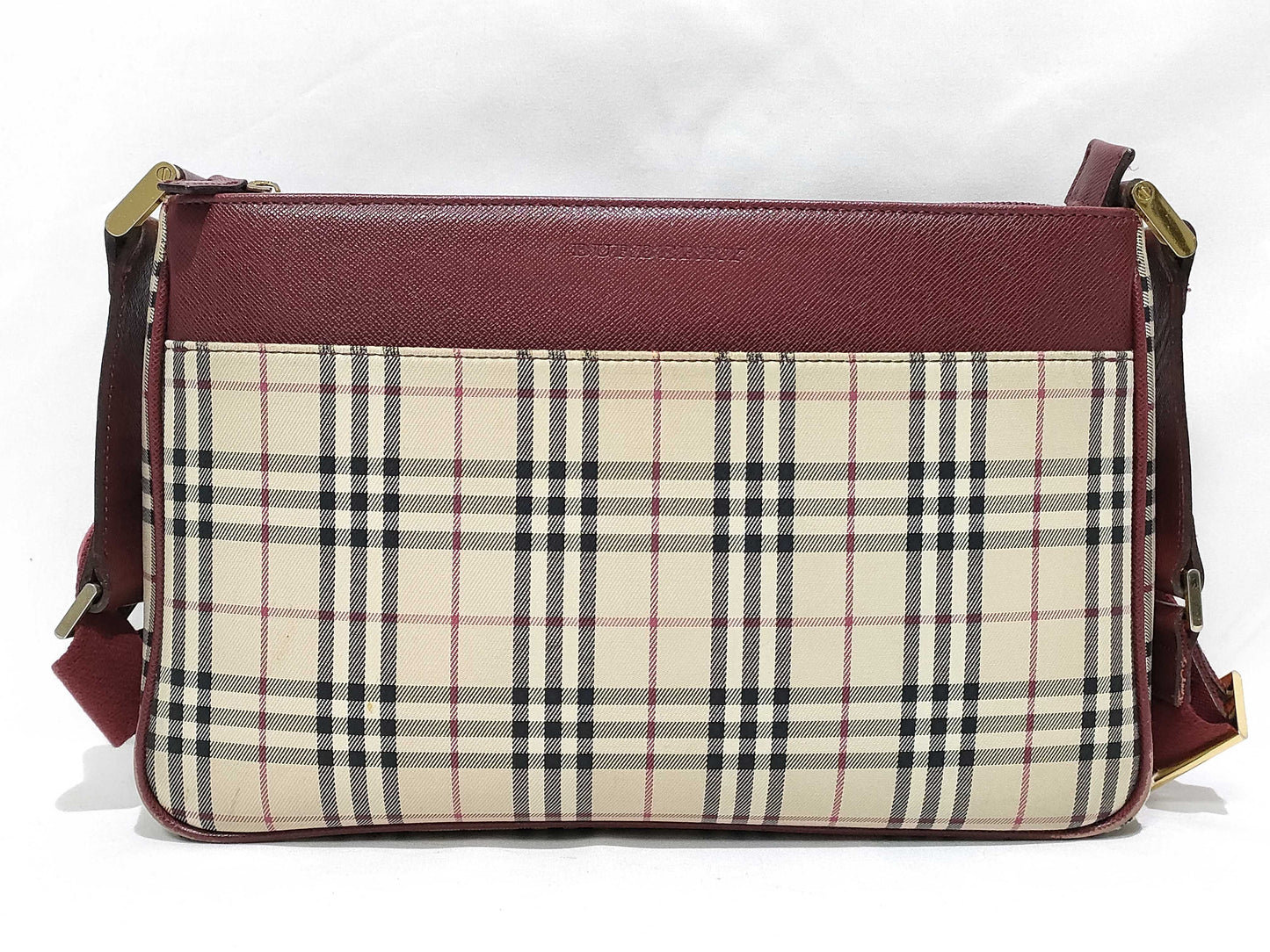 BURBERRY Nova Check Red Shoulder Bag