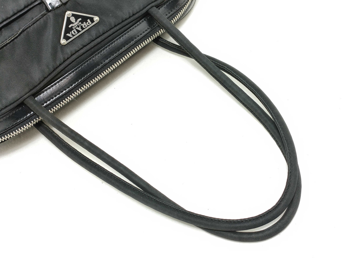 PRADA Nylon PRADA Triangle Plate Nylon Tote Bag Black Handbag