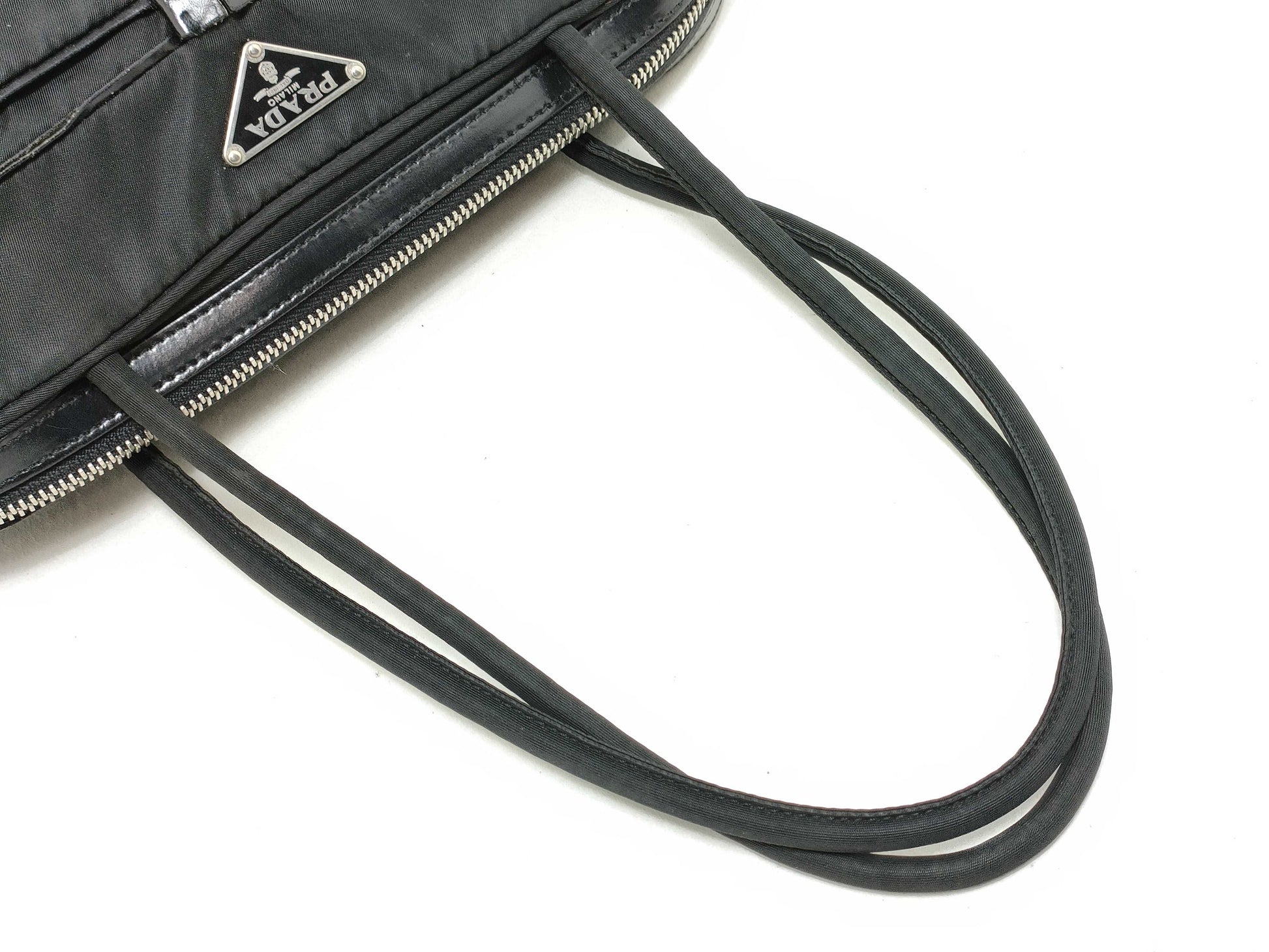 PRADA Nylon PRADA Triangle Plate Nylon Tote Bag Black Handbag