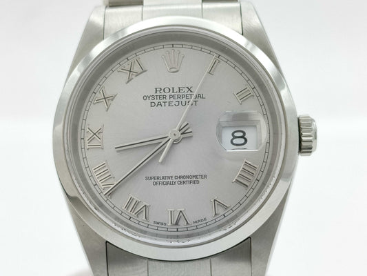 ROLEX 16200 P676093 Silver Roman Oyster Breath Men's Watch