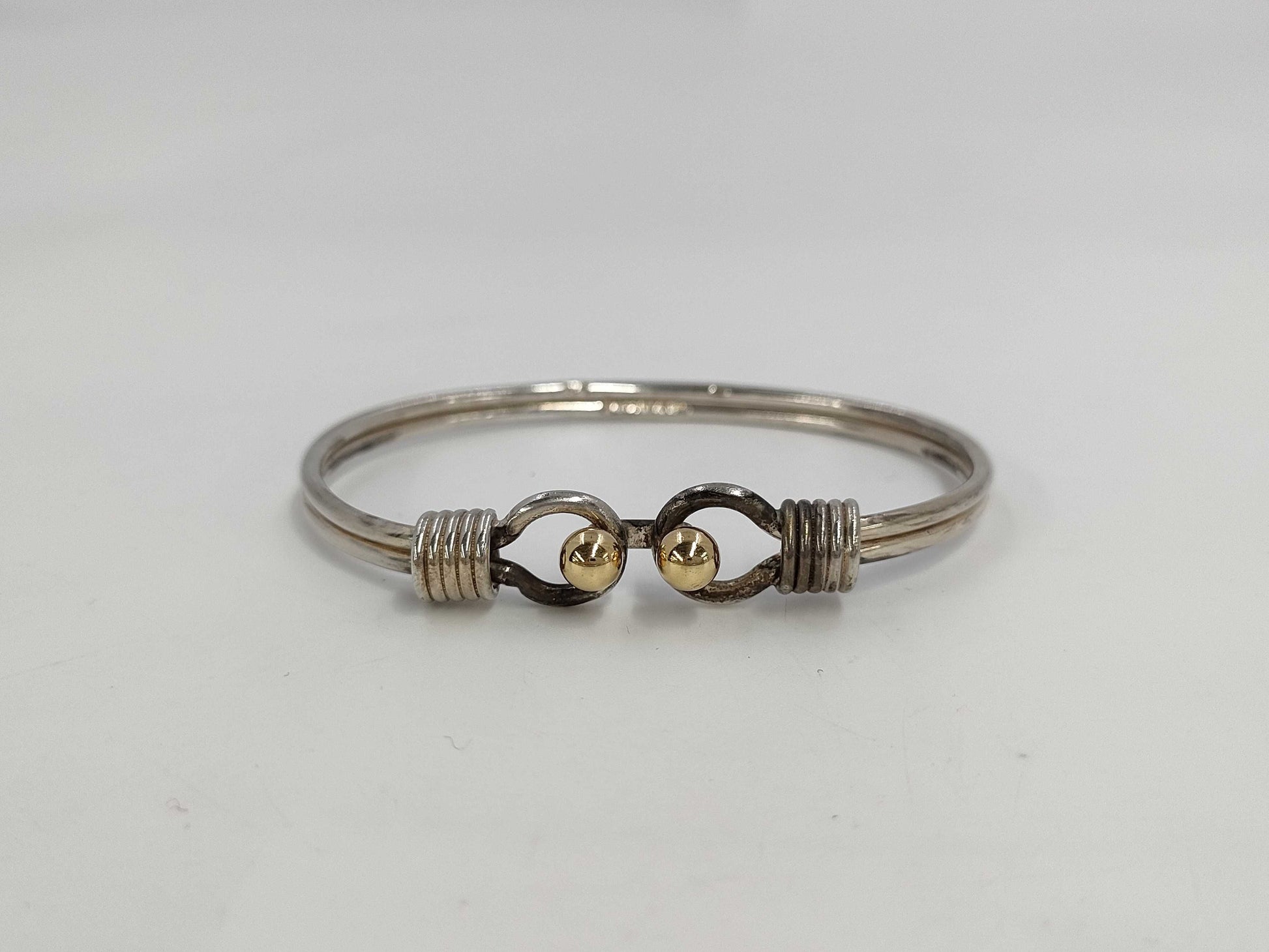 Tiffany & Co. Double Hook Bangle 925x750 15.2g Gold x Silver Bracelet Bangle