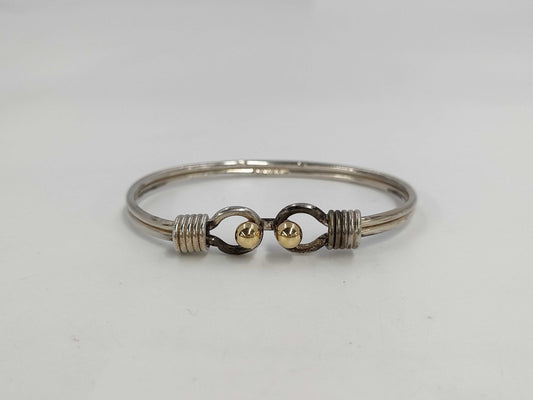 Tiffany & Co. Double Hook Bangle 925x750 15.2g Gold x Silver Bracelet Bangle