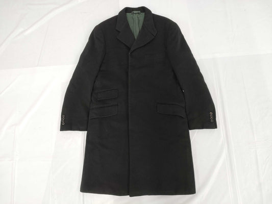 HERMES Cashmere Long Coat Black Size 50 Coat
