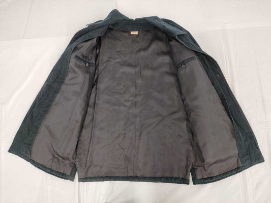 HERMES Polyester Quilted Coat Navy Size 48 Coat